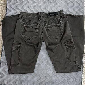 33” inseam. Rock Revival Skye Bootcut Cargo Jeans